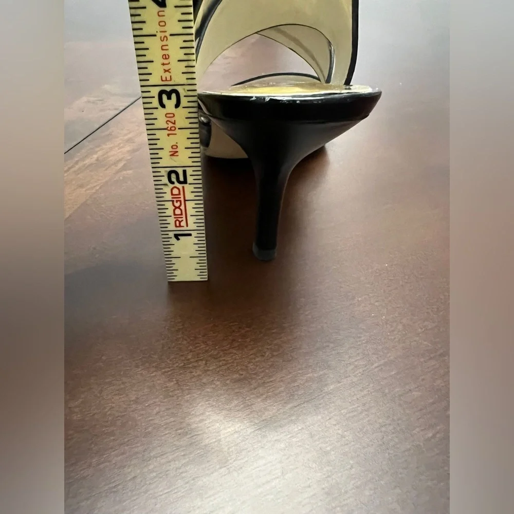Size 7 / 38 -- Black Michael Kors MK Joselle Patent Leather Sandals / Heels